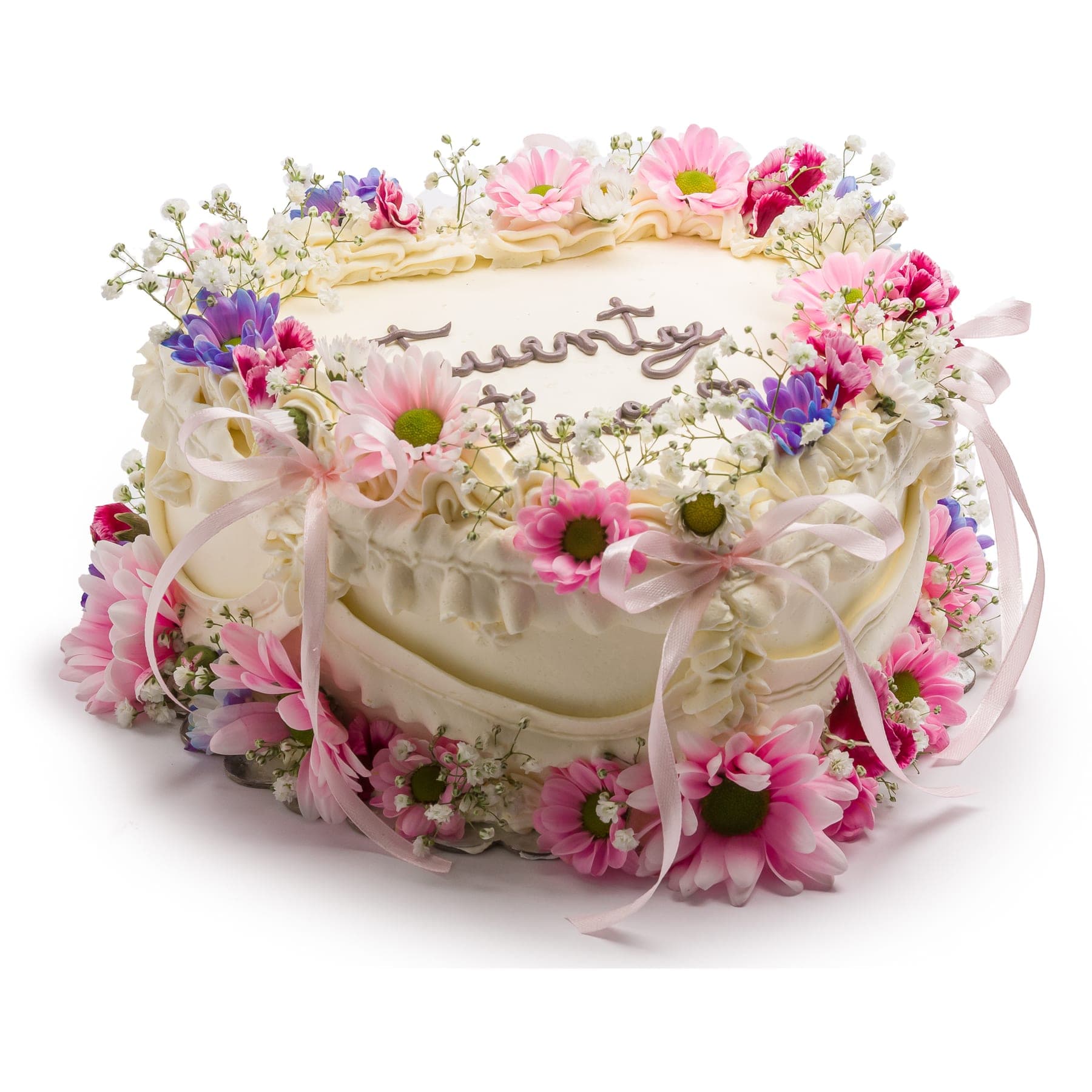 Tort elegant decorat cu flori naturale