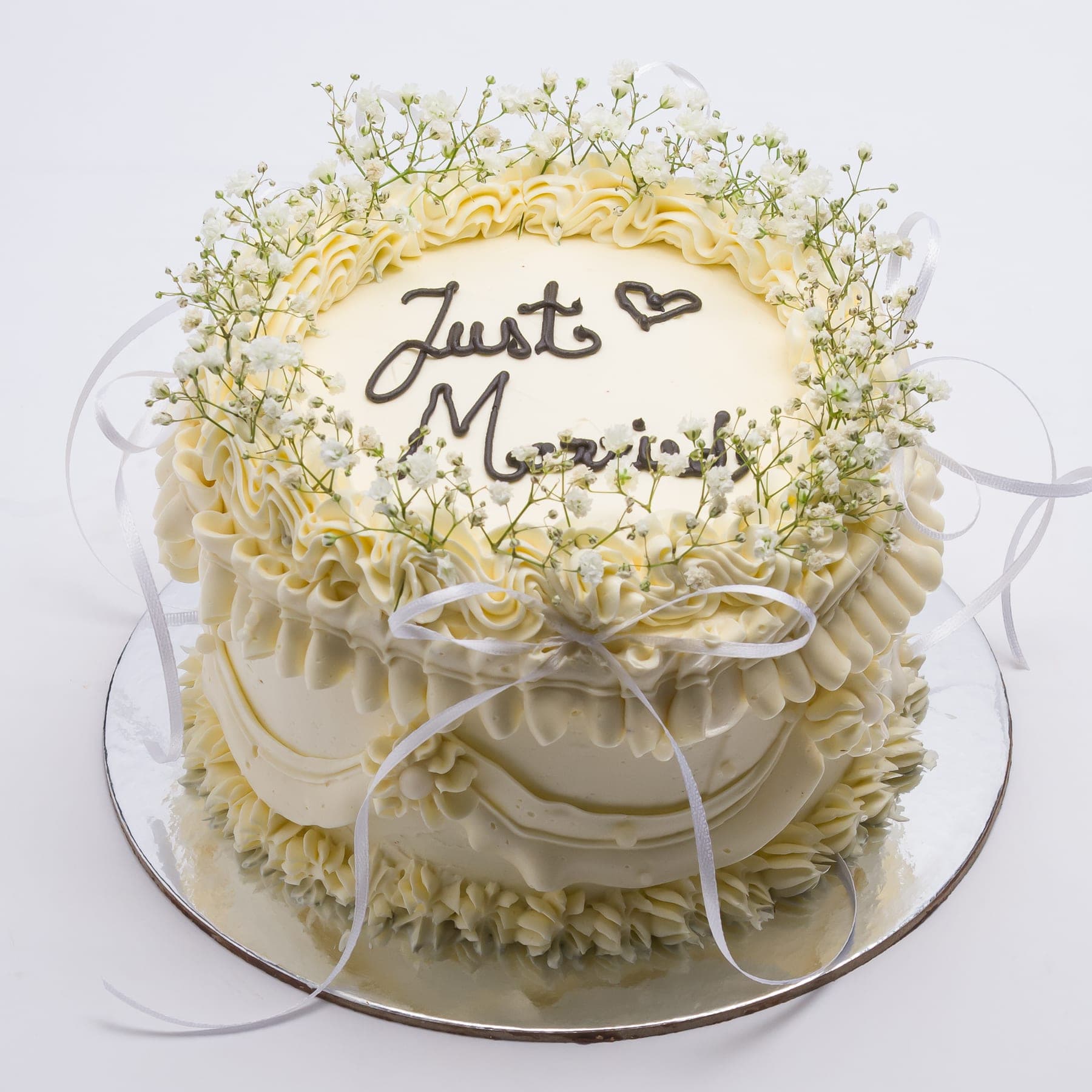 Tort de nuntă cu topper Just Married